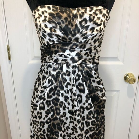 Tweeze Me strapless animal print dress w/ pockets - Picture 2 of 16